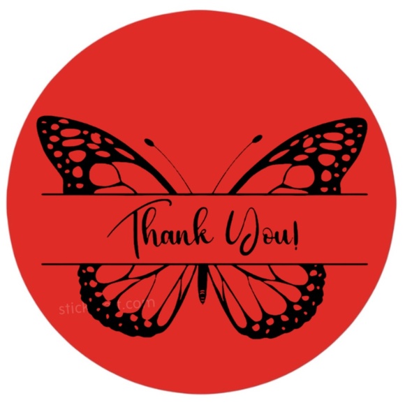 thank you sticker pink for business 2 inch round sticker - Picture 9 of 15